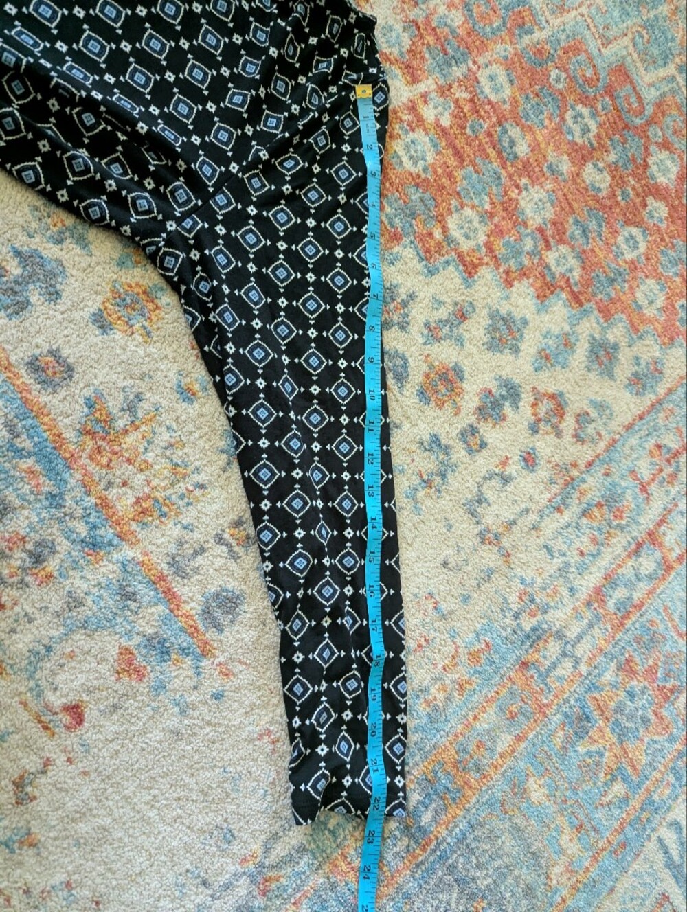 J.Jill Wearever Collection Womens Large Petite Black Blue Diamonds Stretch Dress - Picture 12 of 12